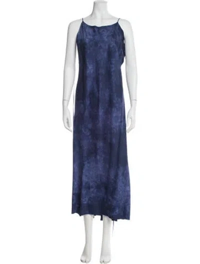 Pre-owned Dannijo Silk Long Dress In Blue