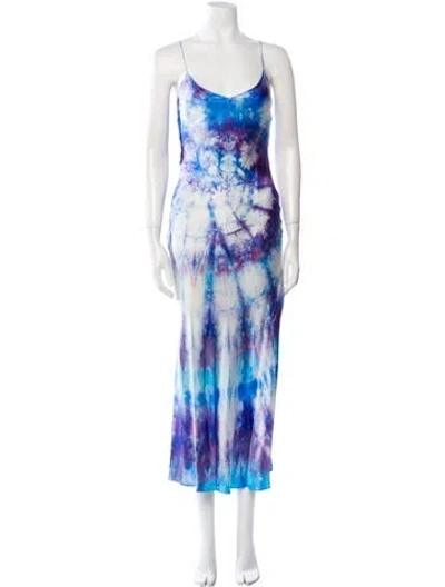 Pre-owned Dannijo Silk Long Dress In Blue