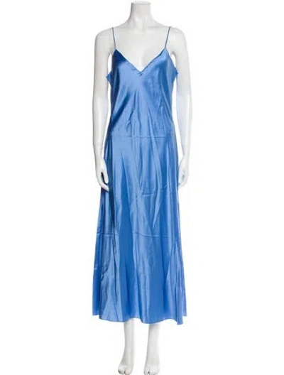 Pre-owned Dannijo Silk Long Dress In Blue