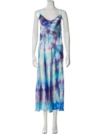 Pre-owned Dannijo Silk Long Dress In Blue