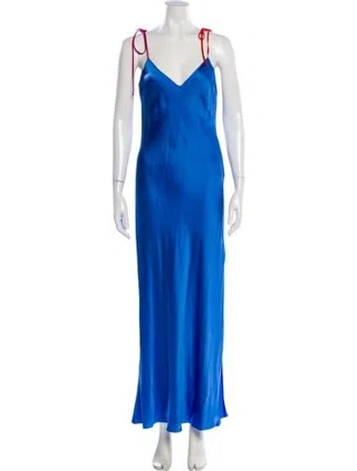 Pre-owned Dannijo Silk Long Dress In Blue