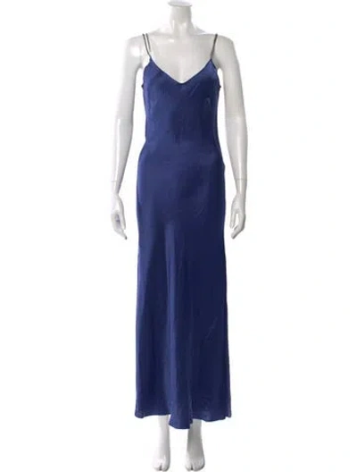 Pre-owned Dannijo Silk Long Dress In Blue