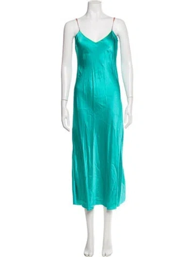 Pre-owned Dannijo Silk Long Dress In Blue