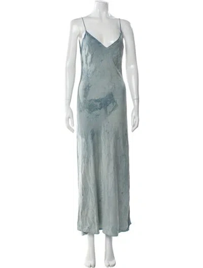 Pre-owned Dannijo Silk Long Dress In Blue
