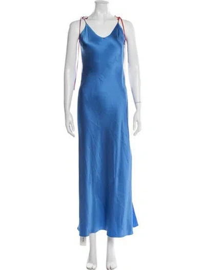 Pre-owned Dannijo Silk Long Dress In Blue