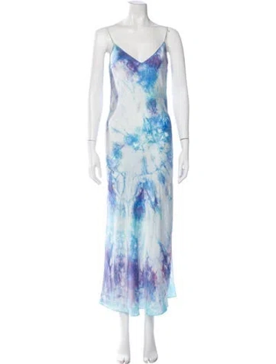 Pre-owned Dannijo Silk Long Dress In Blue