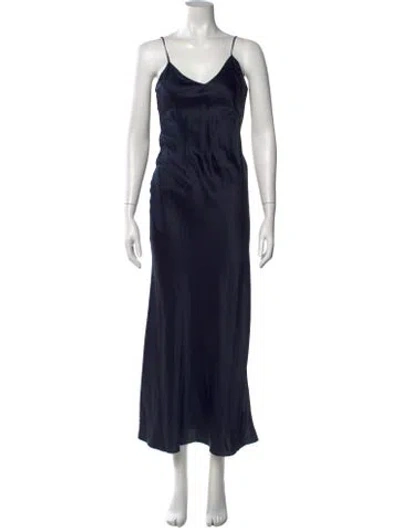 Pre-owned Dannijo Silk Long Dress In Blue