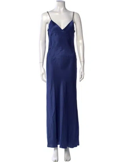 Pre-owned Dannijo Silk Long Dress In Blue