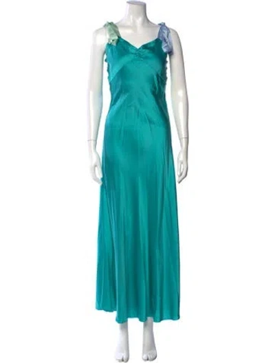 Pre-owned Dannijo Silk Long Dress In Blue