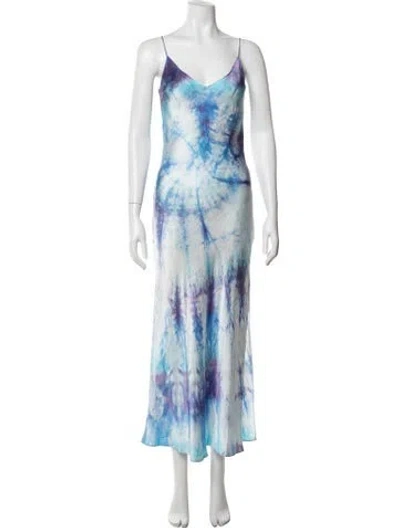 Pre-owned Dannijo Silk Long Dress In Blue