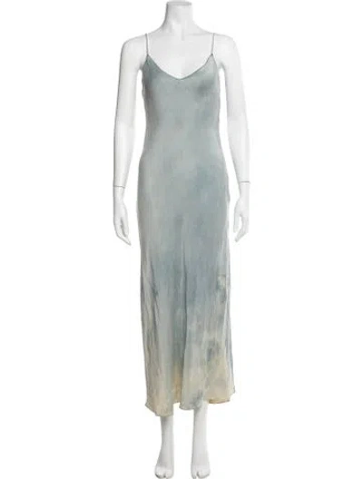 Pre-owned Dannijo Silk Long Dress In Blue