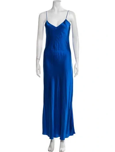 Pre-owned Dannijo Silk Long Dress In Blue