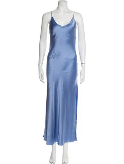 Pre-owned Dannijo Silk Long Dress In Blue