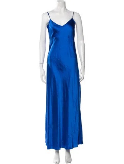 Pre-owned Dannijo Silk Long Dress In Blue