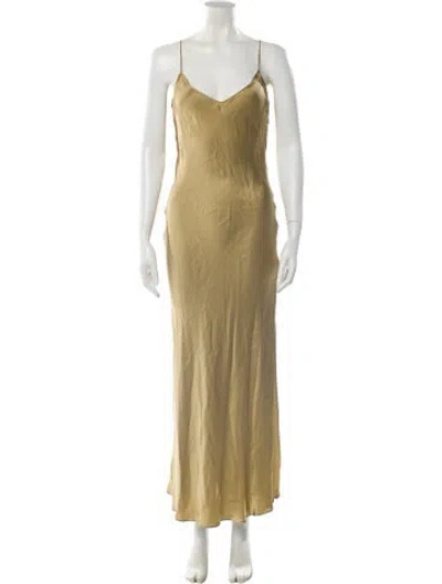Pre-owned Dannijo Silk Long Dress In Gold