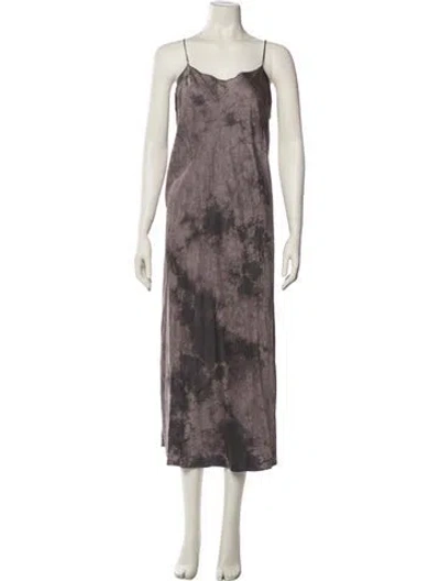 Pre-owned Dannijo Silk Long Dress In Gray