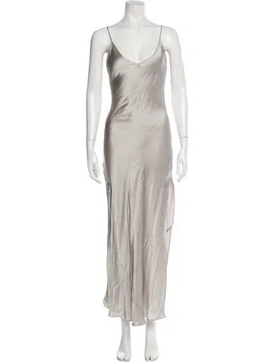 Pre-owned Dannijo Silk Long Dress In Gray