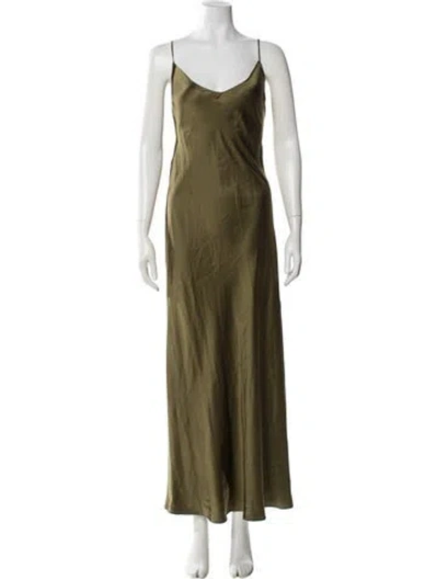 Pre-owned Dannijo Silk Long Dress In Green