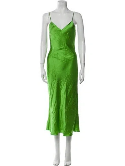 Pre-owned Dannijo Silk Long Dress In Green
