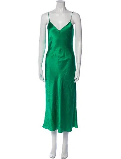 Pre-owned Dannijo Silk Long Dress In Green