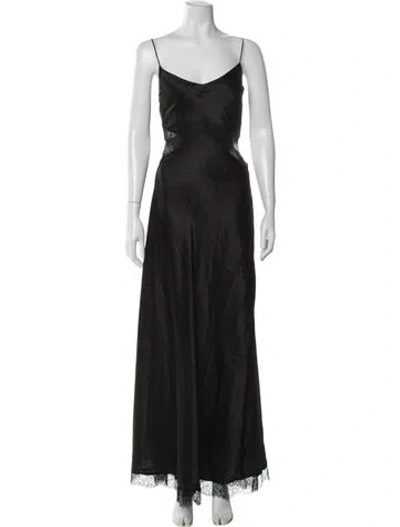 Pre-owned Dannijo Silk Long Dress In Green