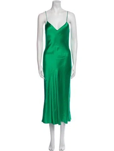 Pre-owned Dannijo Silk Long Dress In Green