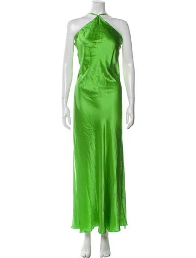 Pre-owned Dannijo Silk Long Dress In Green