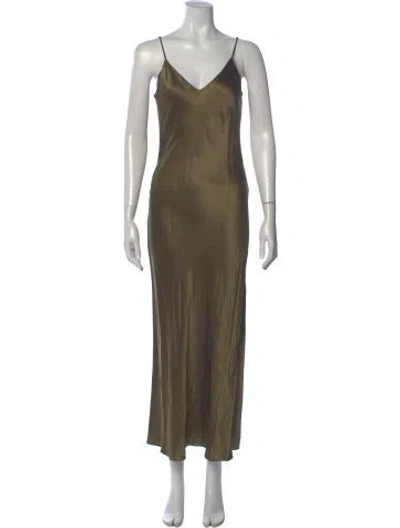 Pre-owned Dannijo Silk Long Dress In Green
