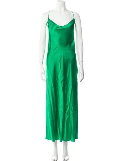 Pre-owned Dannijo Silk Long Dress In Green