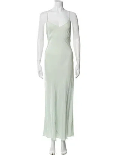 Pre-owned Dannijo Silk Long Dress In Green