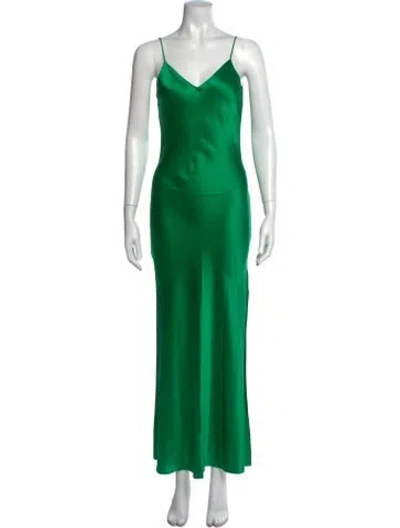 Pre-owned Dannijo Silk Long Dress In Green