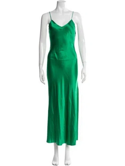 Pre-owned Dannijo Silk Long Dress In Green