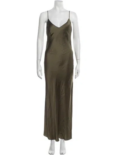 Pre-owned Dannijo Silk Long Dress In Green
