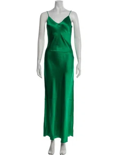 Pre-owned Dannijo Silk Long Dress In Green