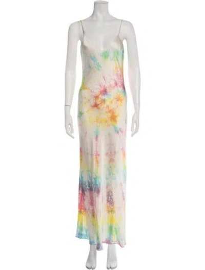 Pre-owned Dannijo Silk Long Dress In Multicolor