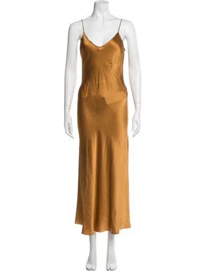 Pre-owned Dannijo Silk Long Dress In Neutral