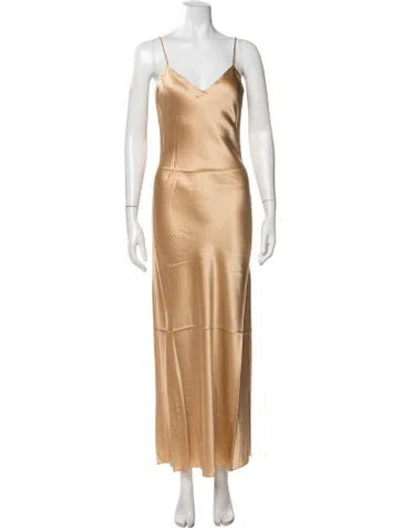 Pre-owned Dannijo Silk Long Dress In Neutrals