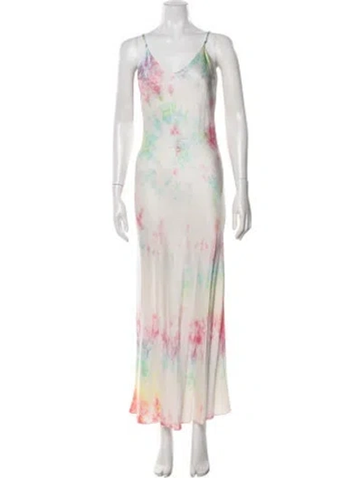Pre-owned Dannijo Silk Long Dress In Neutrals