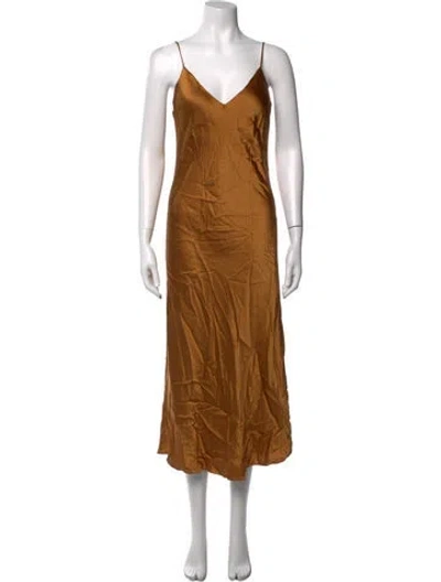 Pre-owned Dannijo Silk Long Dress In Neutrals