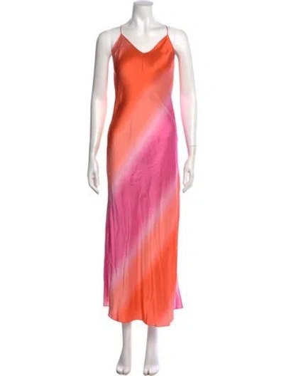 Pre-owned Dannijo Silk Long Dress In Orange