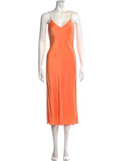 Pre-owned Dannijo Silk Long Dress In Orange