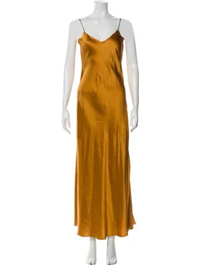 Pre-owned Dannijo Silk Long Dress In Orange