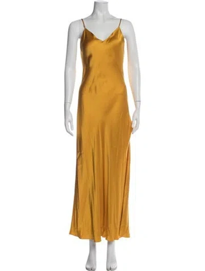 Pre-owned Dannijo Silk Long Dress In Orange