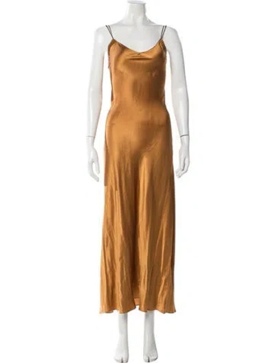 Pre-owned Dannijo Silk Long Dress In Orange