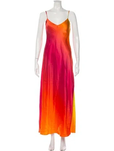 Pre-owned Dannijo Silk Long Dress In Orange
