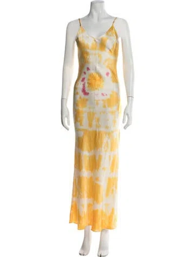 Pre-owned Dannijo Silk Long Dress In Orange