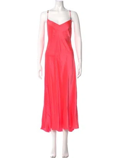 Pre-owned Dannijo Silk Long Dress In Pink