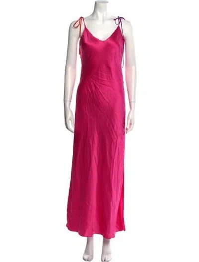 Pre-owned Dannijo Silk Long Dress In Pink