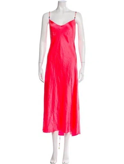 Pre-owned Dannijo Silk Long Dress In Pink