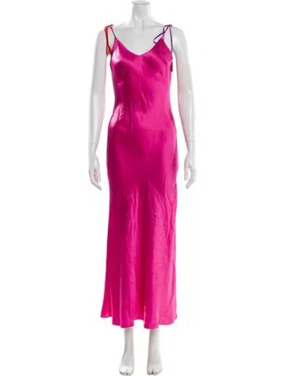 Pre-owned Dannijo Silk Long Dress In Pink